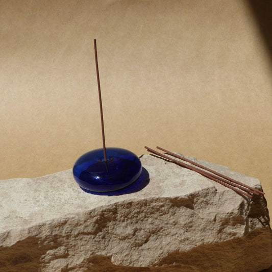 Cobalt Glass Incense Holder