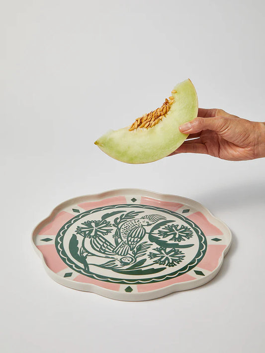 JONES & CO DEL SOL BIRD PLATTER GREEN | THE IVY PLANT STUDIO 
