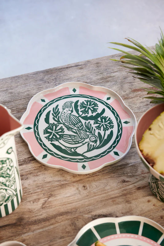 JONES & CO DEL SOL BIRD PLATTER GREEN | THE IVY PLANT STUDIO 