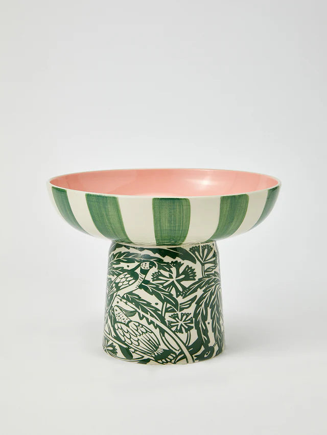 JONES & CO DEL SOL FOOTED PLATTER GREEN | THE IVY PLANT STUDIO 