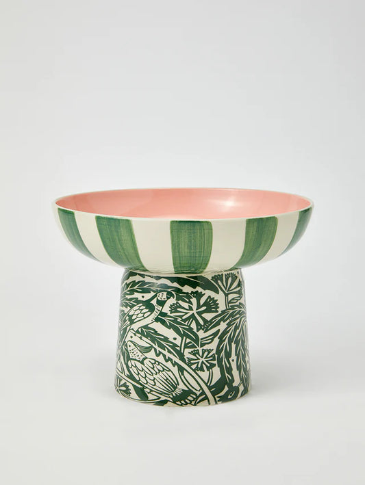 JONES & CO DEL SOL FOOTED PLATTER GREEN | THE IVY PLANT STUDIO 