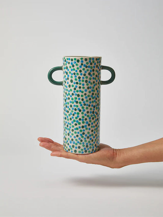 JONES & CO GRIFFE GREEN SPOT TALL VASE | THE IVY PLANT STUDIO 