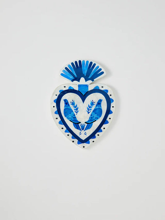 Jones & Co PAJARO HEART BLUE WALL ART | The Ivy Plant Studio 