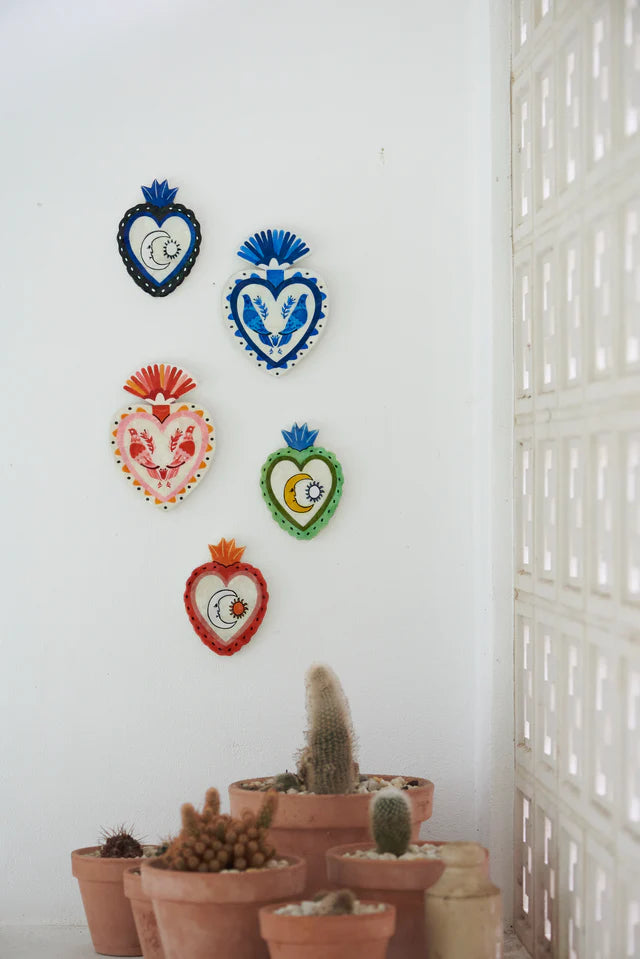 Jones & Co PAJARO HEART PINK WALL ART | The Ivy Plant Studio 