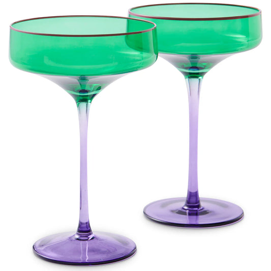  KIP & CO JADED MARGARITA GLASS 2P SET | THE IVY PLANT STUDIO