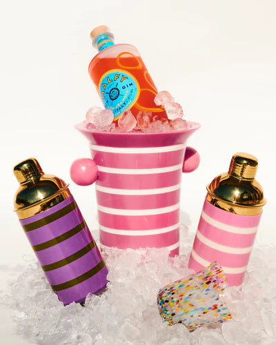 KIP & CO WISTERIA LANE STRIPE RESIN COCKTAIL SHAKER | THE IVY PLANT STUDIO