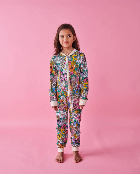 Kip & Co BLISS FLORAL ORGANIC COTTON PYJAMA ONESIE | The Ivy Plant Studio