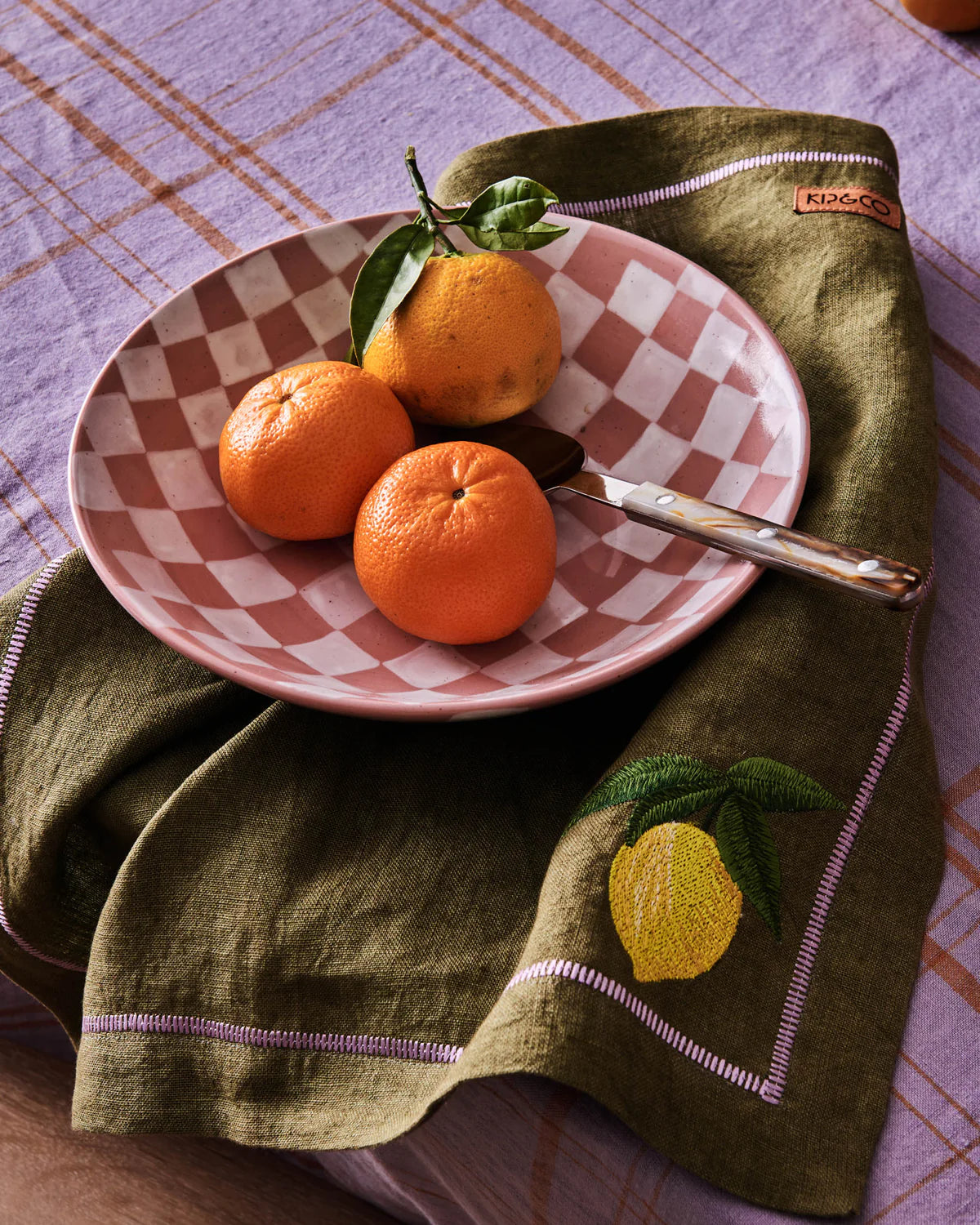 Kip & Co CHECKERED BOWL 2P SET | The Ivy Plant Studio