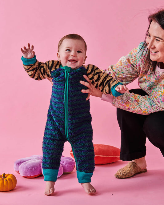 Kip & Co CRUSADER SHERPA LONG SLEEVE ZIP ROMPER| The Ivy Plant Studio 