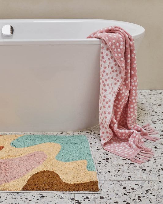 Kip & Co ISLANDS IN THE STREAM APRICOT BATH MAT | Bath Mat | Bath Rug | The Ivy Plant Studio