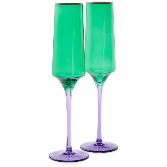 Kip & Co JADED CHAMPAGNE GLASS 2P SET | The Ivy Plant Studio