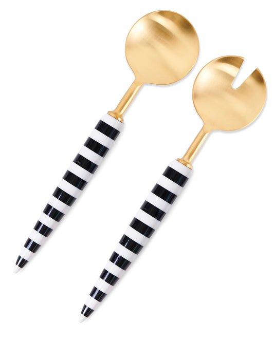 Kip & Co MONOCHROME BRASSERIE SALAD SERVERS | The Ivy Plant Studio