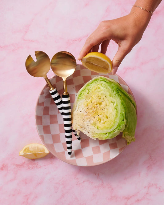 Kip & Co MONOCHROME BRASSERIE SALAD SERVERS | The Ivy Plant Studio