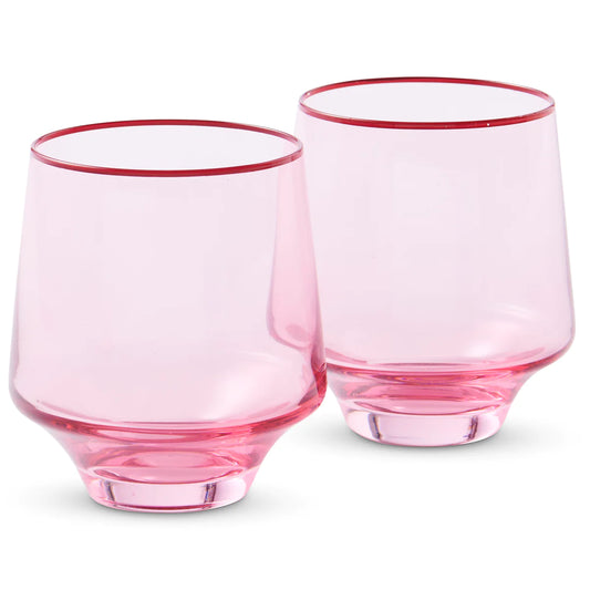 Kip & Co ROSE WITH A TWIST TUMBLER GLASS 2P SET | The Ivy Plant Studio