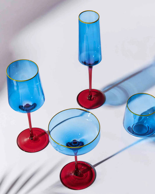 Kip & Co SAPPHIRE DELIGHT CHAMPAGNE GLASS 2P SET | The Ivy Plant Studio