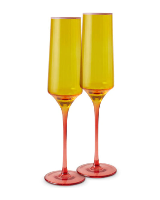 Kip & Co TROPICAL PUNCH CHAMPAGNE GLASS 2P SET | The Ivy Plant Studio