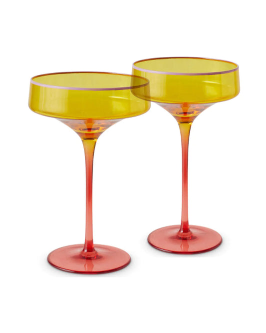 Kip & Co TROPICAL PUNCH MARGARITA GLASS 2P SET | The Ivy Plant Studio