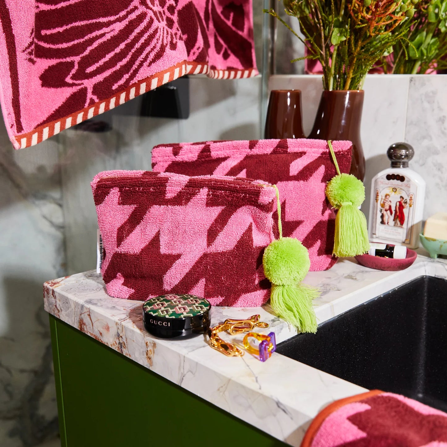 SAGE X CLARE VINITA TERRY POUCH - COSMOS | THE IVY PLANT STUDIO 