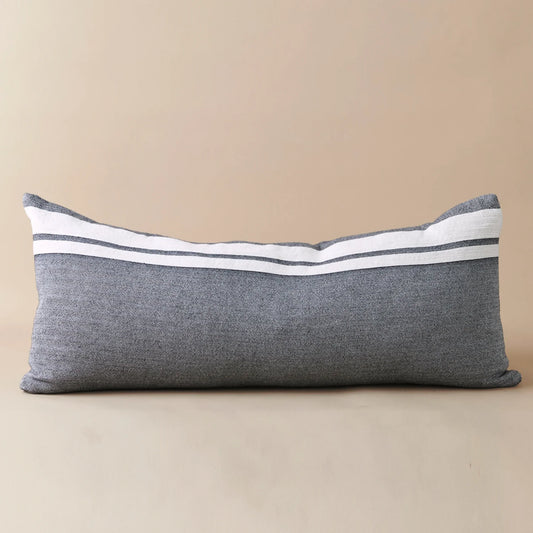 Saarde Siyah Cotton/Linen Bolster Cushion