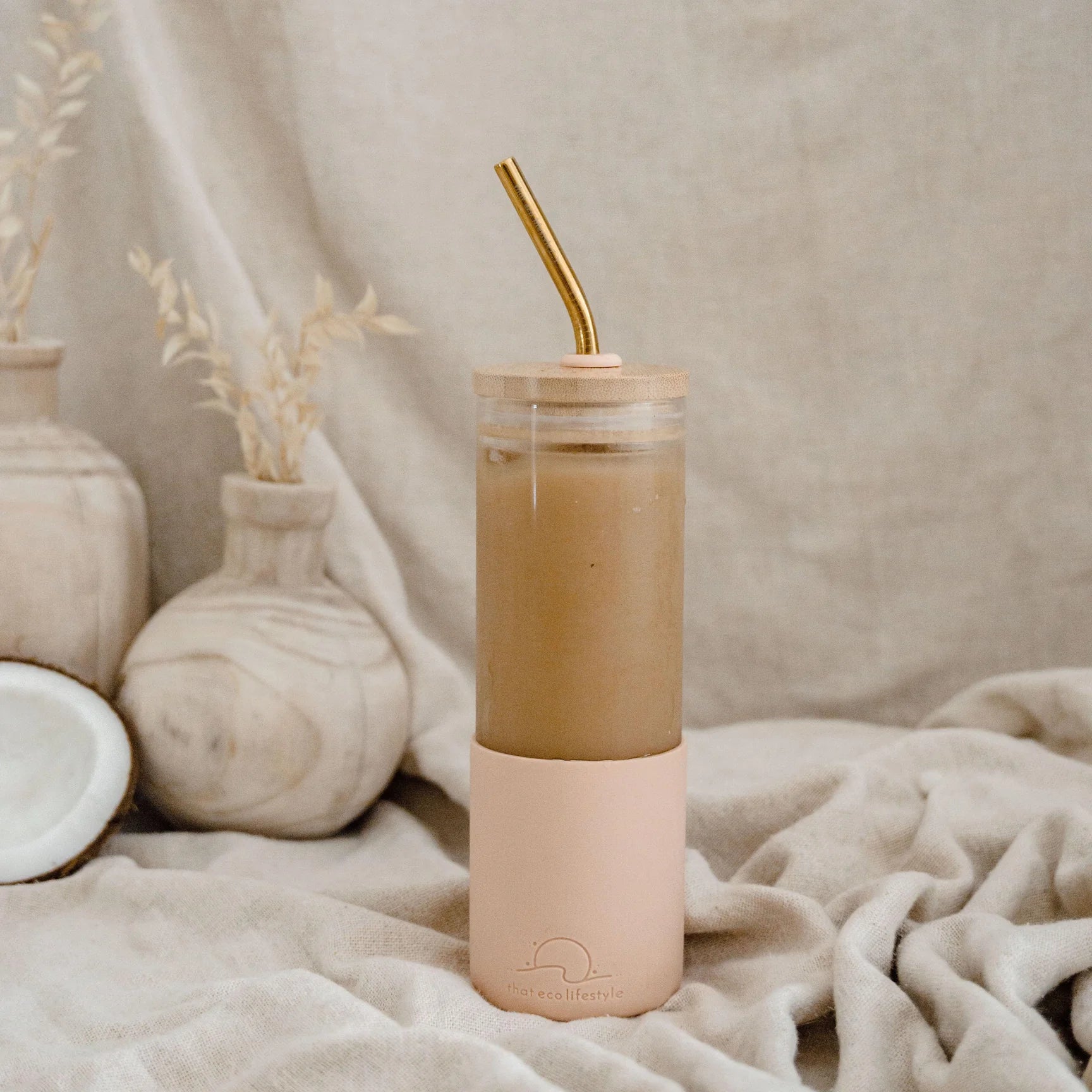 That Eco Lifestyle Soft Coral Smoothie Tumbler - The Ivy Plant Studio