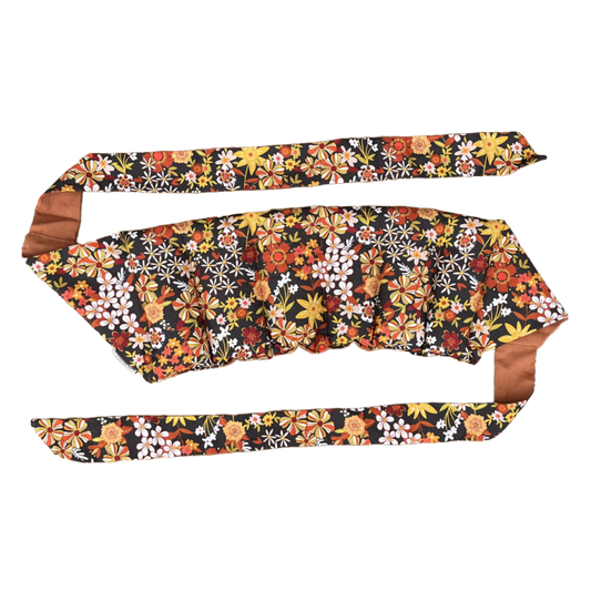 Wheatbags Love WRAP AROUND HEAT PACK - GROOVY FLOWERS BLACK | THE IVY PLANT STUDIO