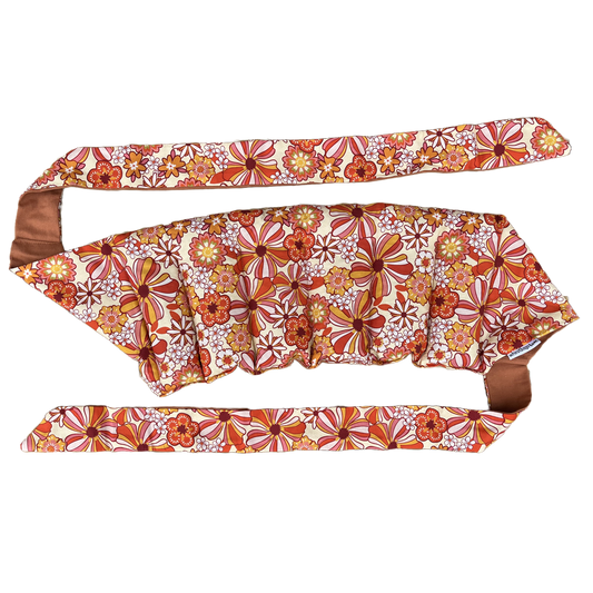 Wheatbags Love WRAP AROUND HEAT PACK - GROOVY FLOWERS ORANGE | THE IVY PLANT STUDIO