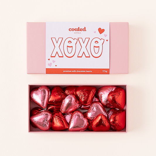 XOXO Gift Box with Milk Chocolate Hearts