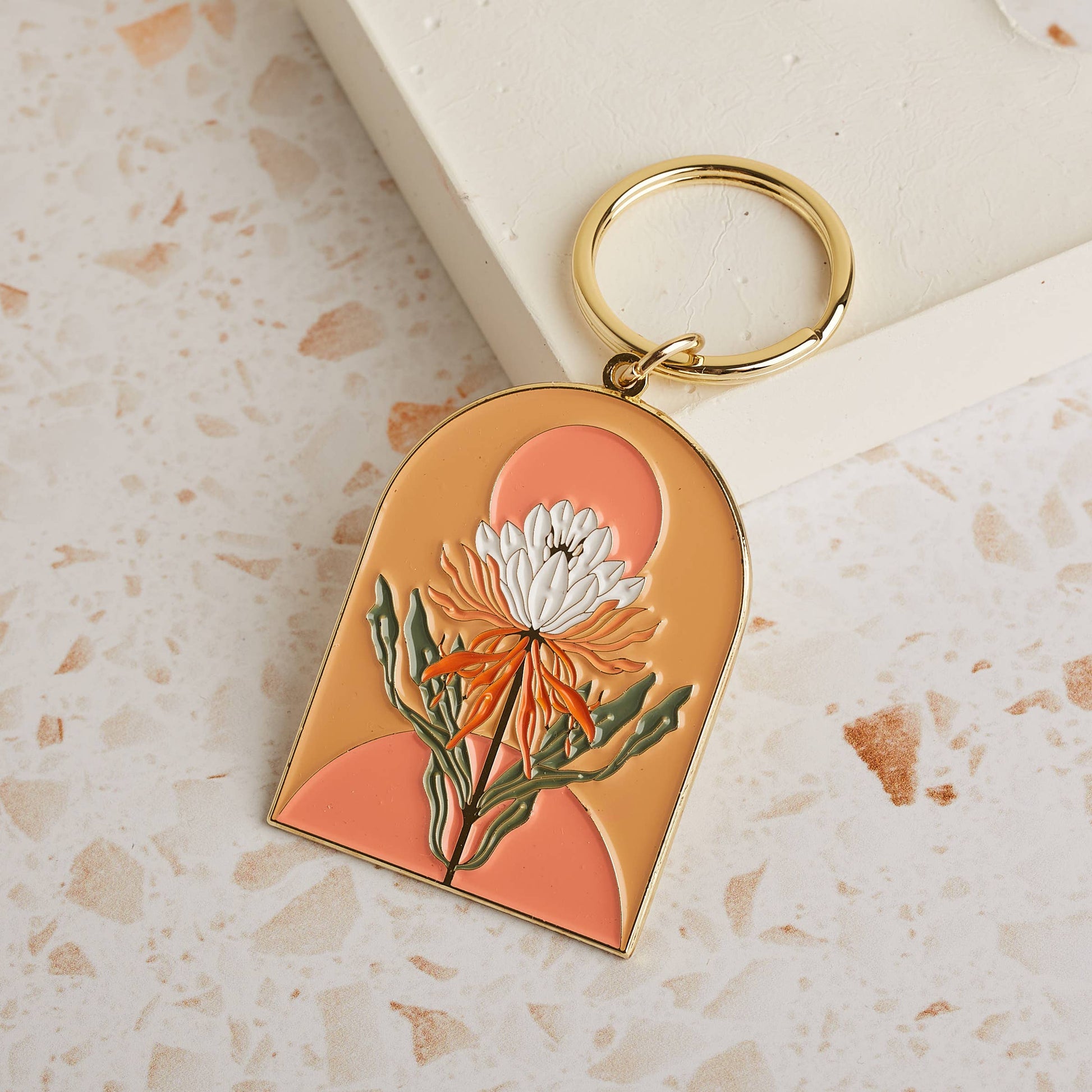 Cai & Jo Cactus Flower Enamel Keychain: Loose | The Ivy Plant Studio 