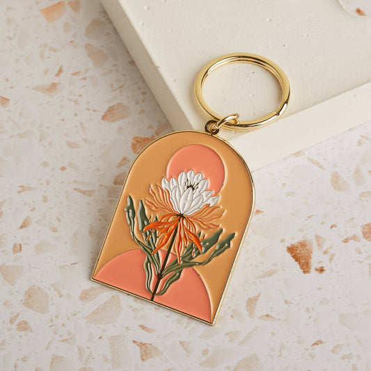 Cai & Jo Cactus Flower Enamel Keychain: Loose | The Ivy Plant Studio 