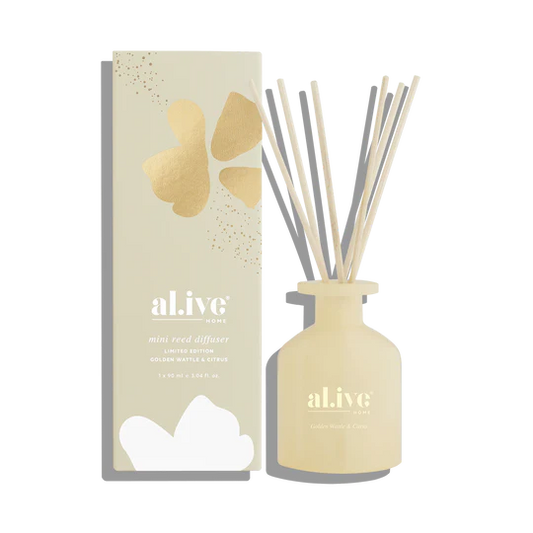 al.ive Body - Mini Reed Diffuser - Golden Wattle & Citrus | The Ivy Plant Studio 