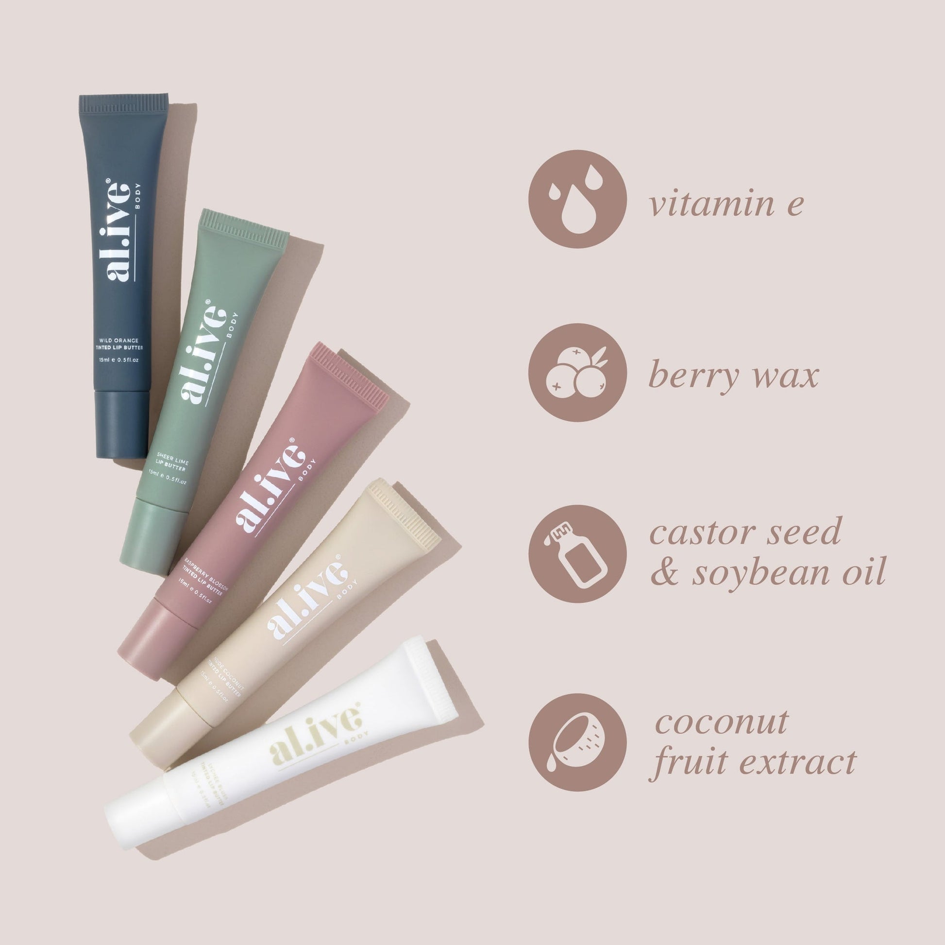 ali.ve Body - Tinted Lip Butter - Lychee Blush | The Ivy Plant Studio