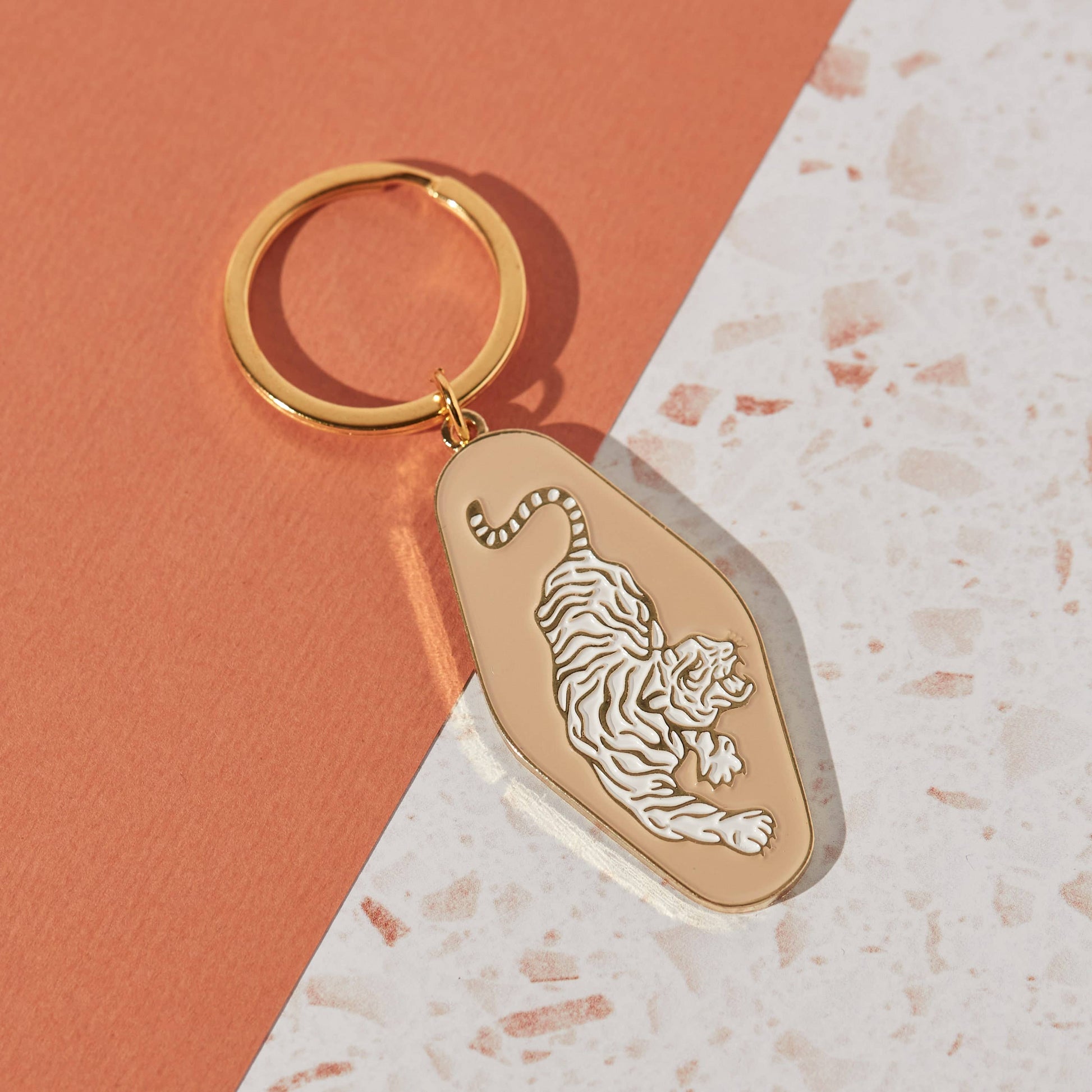 Cai & Jo Tiger Enamel Keychain | The Ivy Plant Studio 