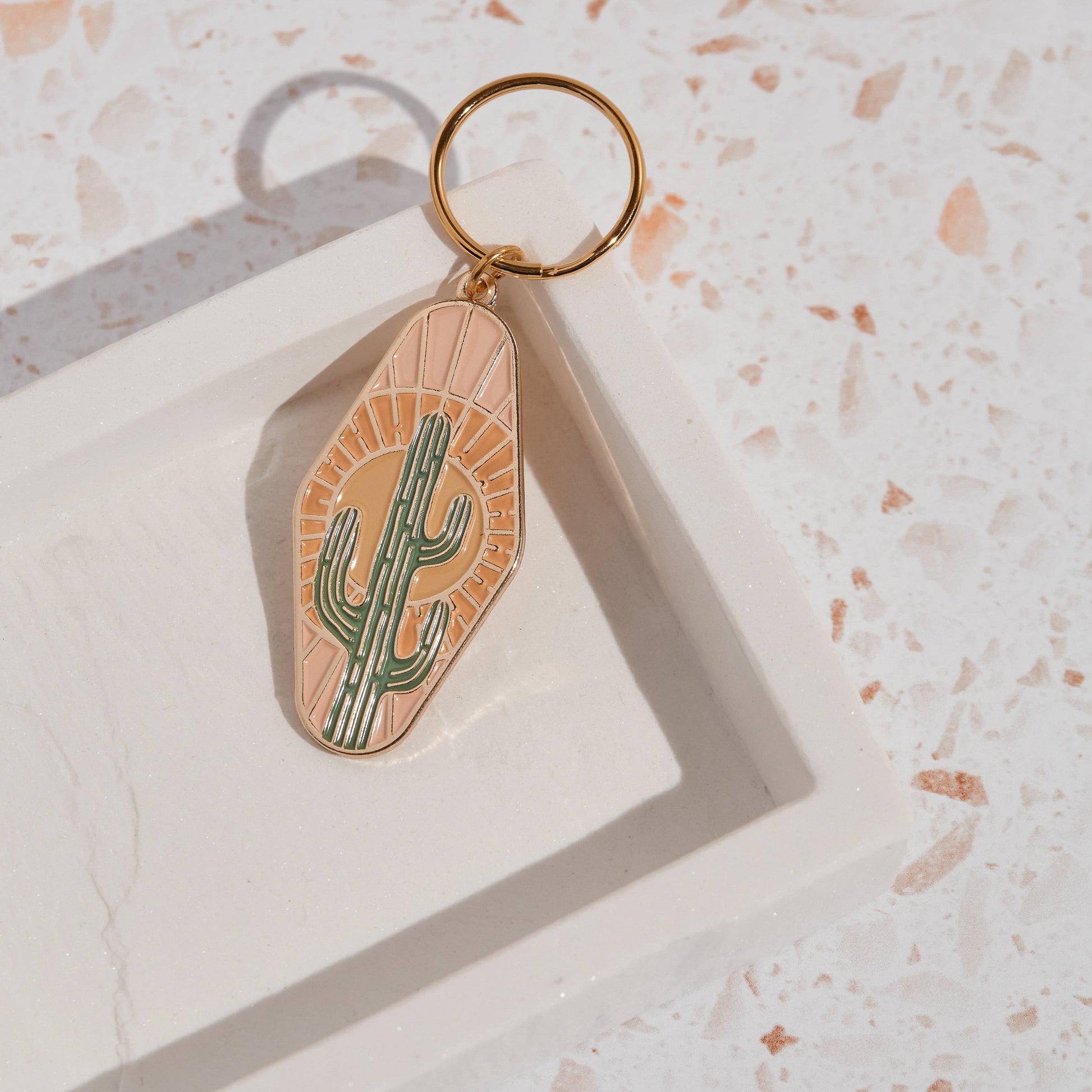 Cai & Jo Cactus Enamel Keychain | The Ivy Plant Studio