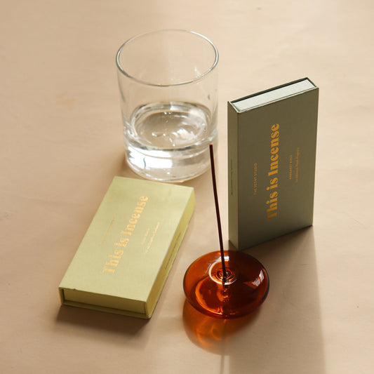 Gentle Habits Amber Glass Incense Holder - This Is Incense 