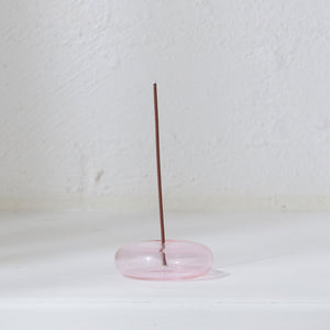 Pink Glass Incense Holder