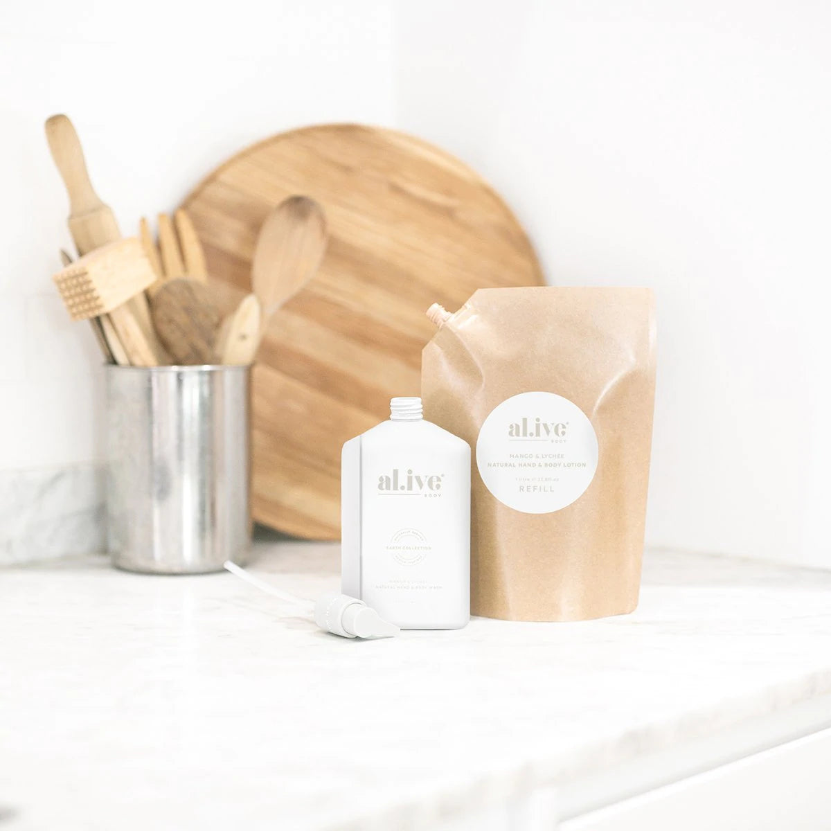 al.ive Body - Mango & Lychee Hand & Body Wash Refills | alive Body refill | The Ivy Plant Studio |